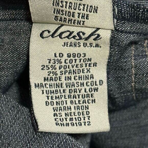 Y2K Clash Embellished Denim Dress Large Wings Cross Punk Goth Cowgirl Western - Picture 12 of 12